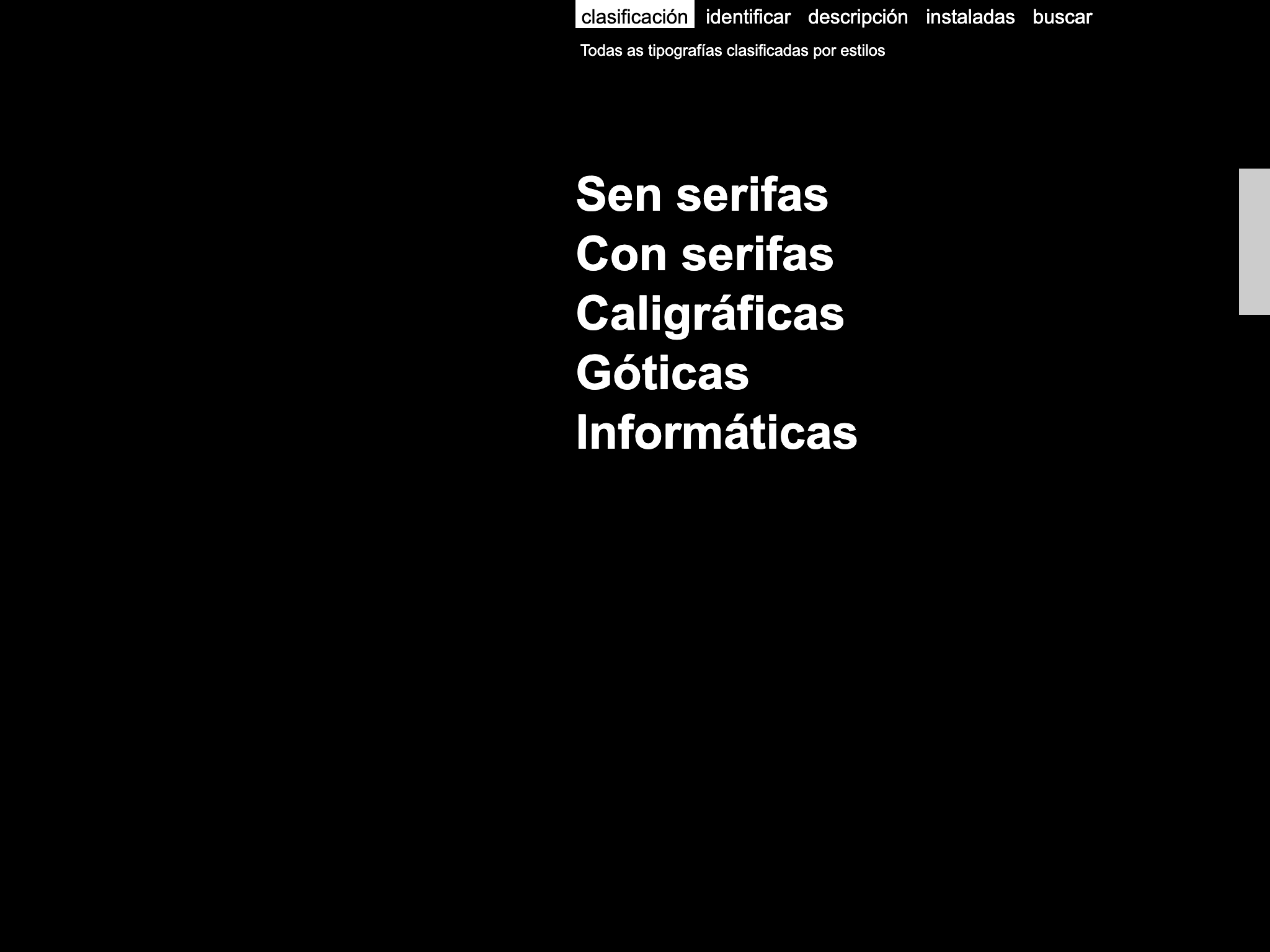 Pantalla de letrag v1: clasificación